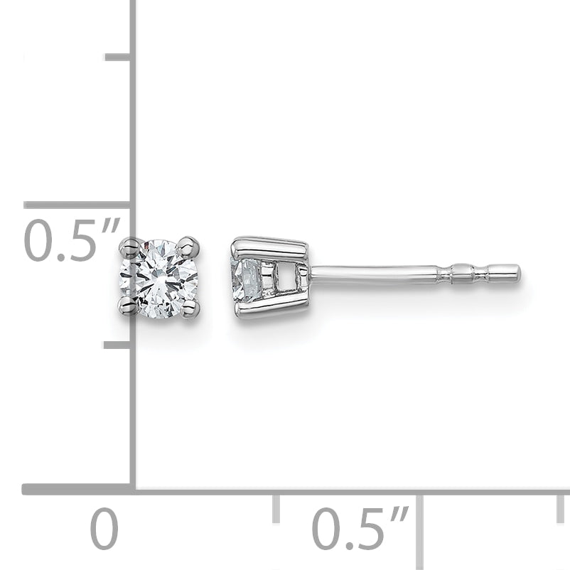 Round Lab Grown Diamond 4-Prong Studs - 14k White Gold / 1/3 ctw. / VS+ F+