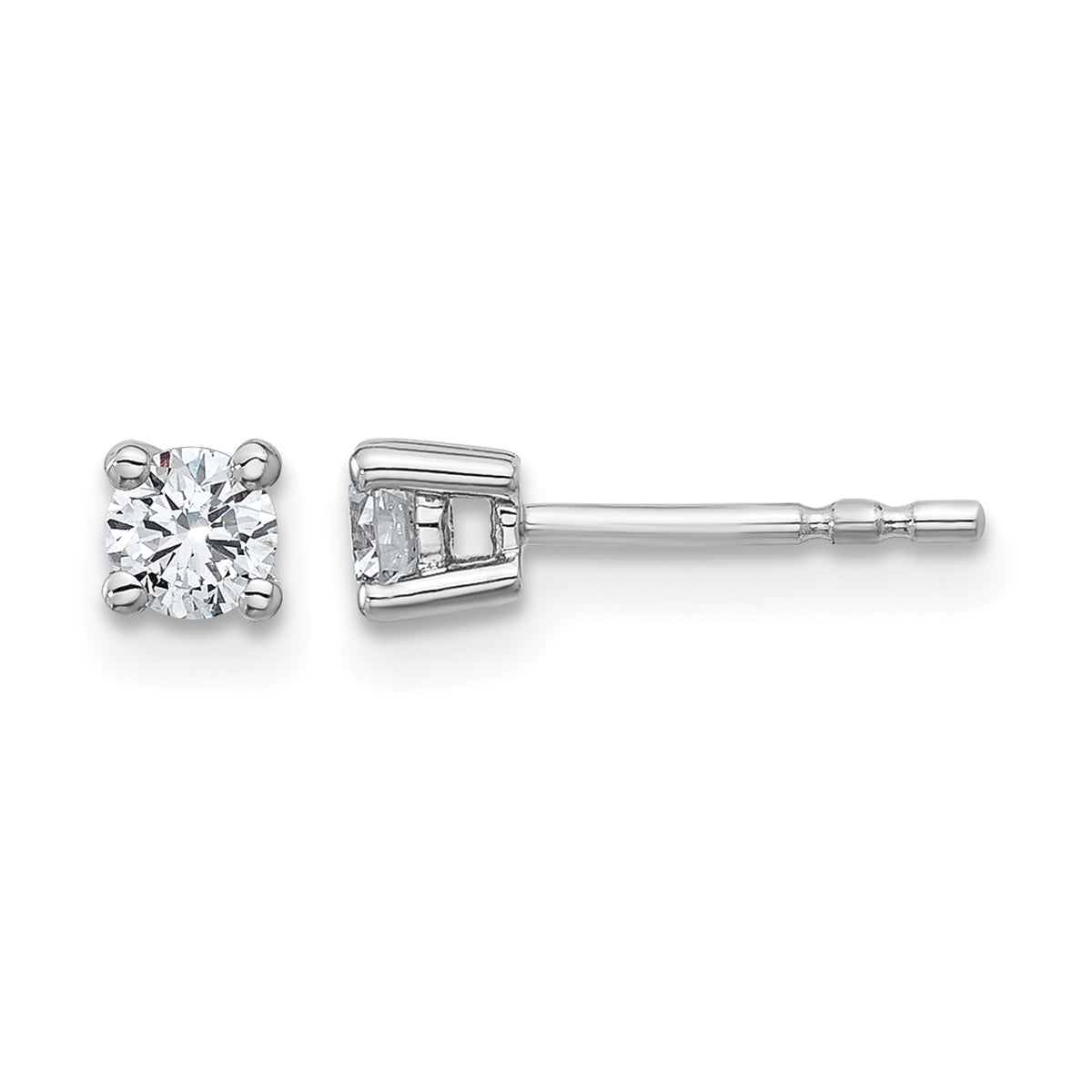 Round Lab Grown Diamond 4-Prong Studs - 14k White Gold / 1/3 ctw. / VS+ F+