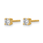 Round Lab Grown Diamond 4-Prong Studs - 14k Yellow Gold / 1/3 ctw. / VS+ F+