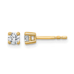 Round Lab Grown Diamond 4-Prong Studs - 14k Yellow Gold / 1/3 ctw. / VS+ F+