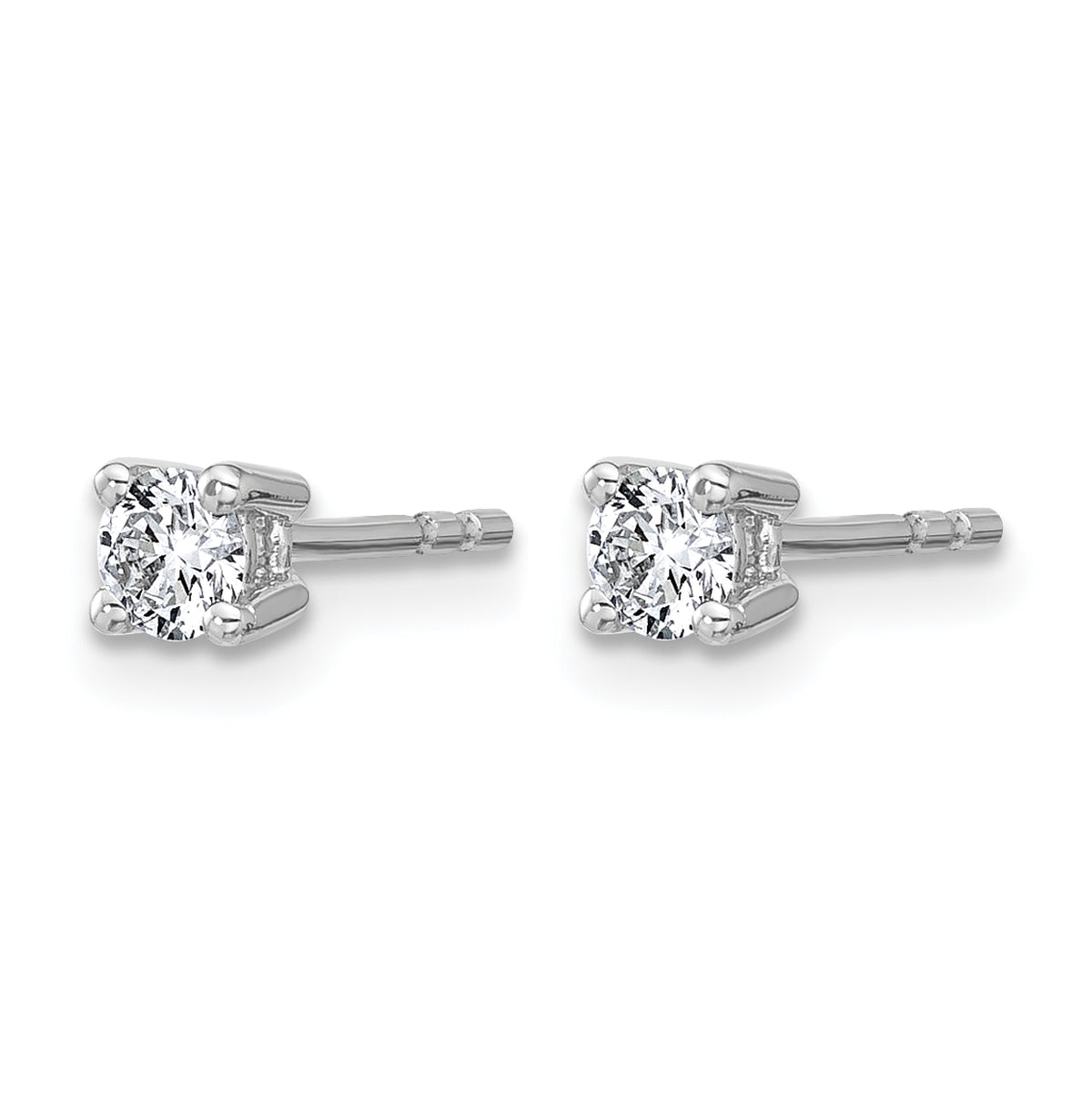 Round Lab Grown Diamond 4-Prong Studs - 14k White Gold / 1/4 ctw. / VS/SI+ G+
