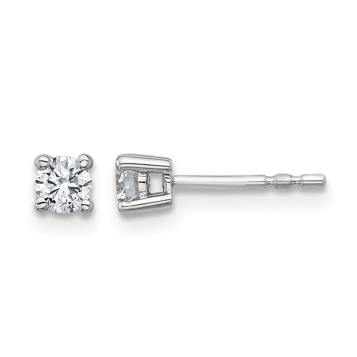 Round Lab Grown Diamond 4-Prong Studs - 14k White Gold / 1/4 ctw. / VS/SI+ G+