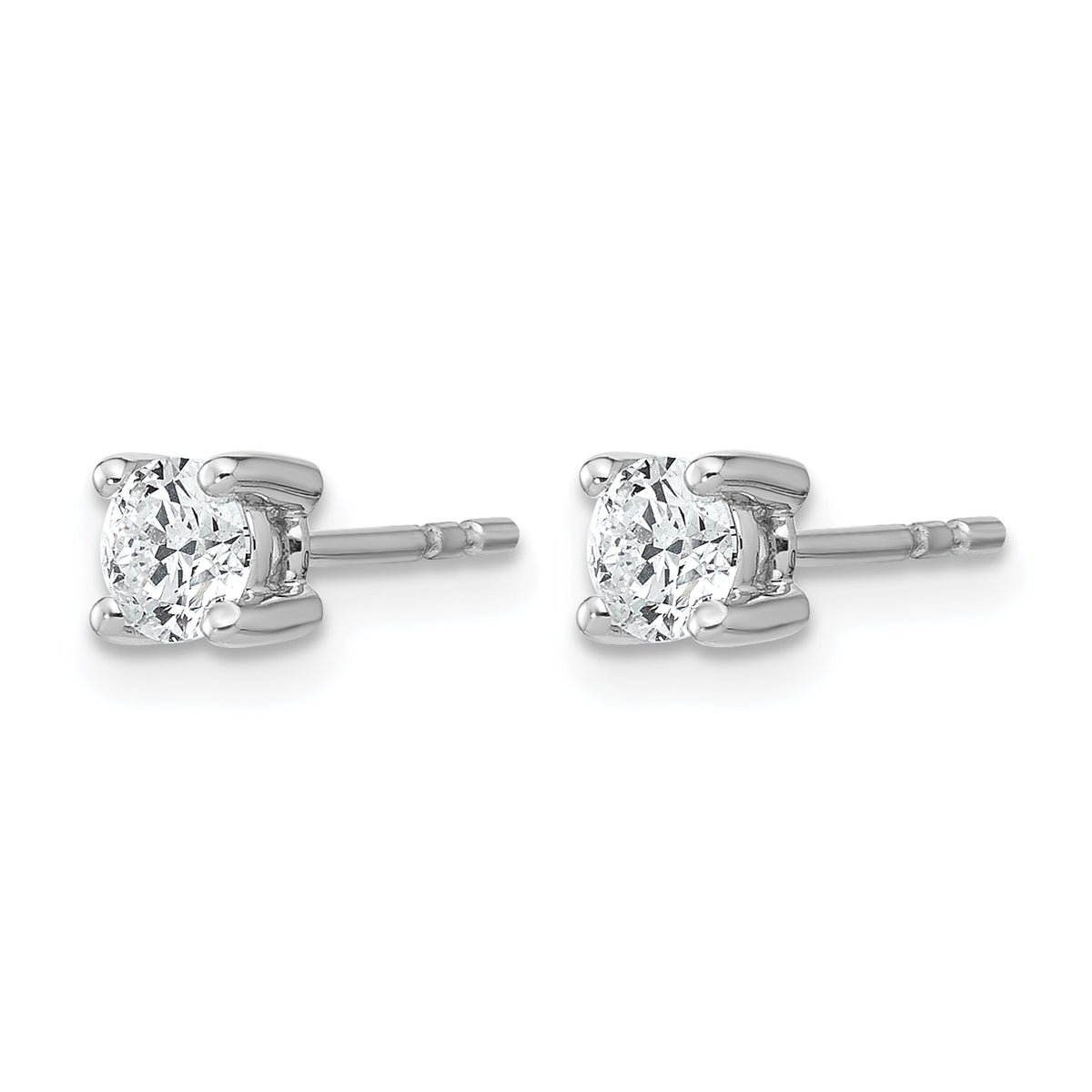 Round Lab Grown Diamond 4-Prong Studs - 14k White Gold / 1/2 ctw. / VS+ F+