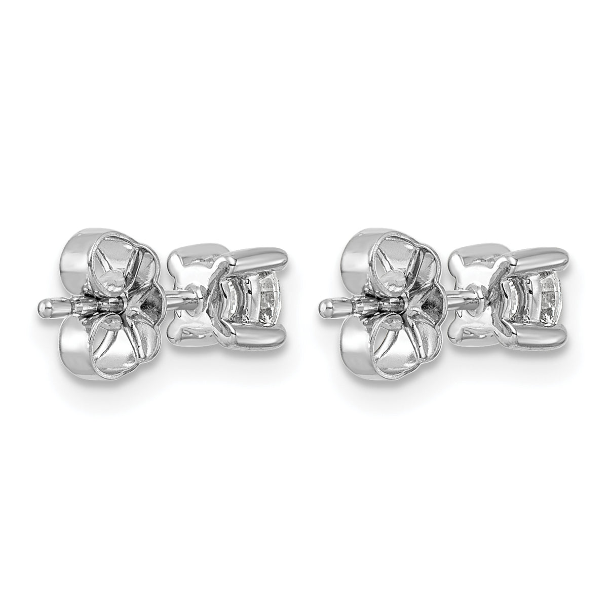 Round Lab Grown Diamond 4-Prong Studs - 14k White Gold / 1/2 ctw. / VS+ F+