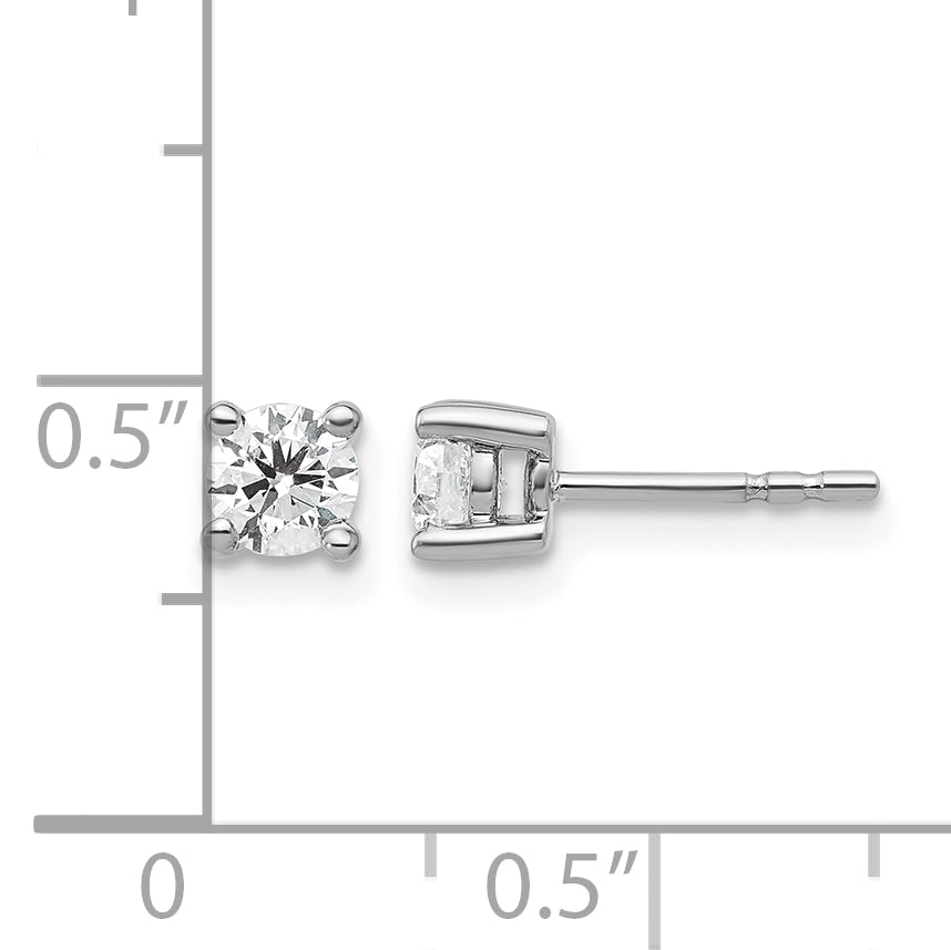Round Lab Grown Diamond 4-Prong Studs - 14k White Gold / 1/2 ctw. / VS+ F+
