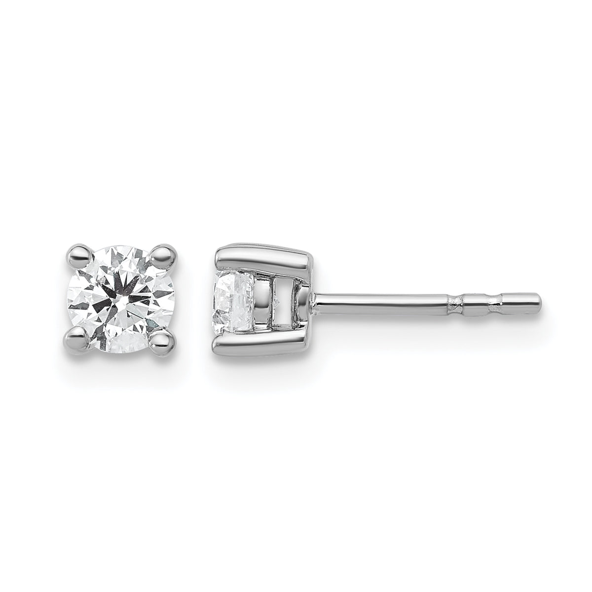 Round Lab Grown Diamond 4-Prong Studs - 14k White Gold / 1/2 ctw. / VS+ F+