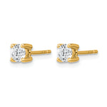 Round Lab Grown Diamond 4-Prong Studs - 14k Yellow Gold / 1/2 ctw. / VS+ F+