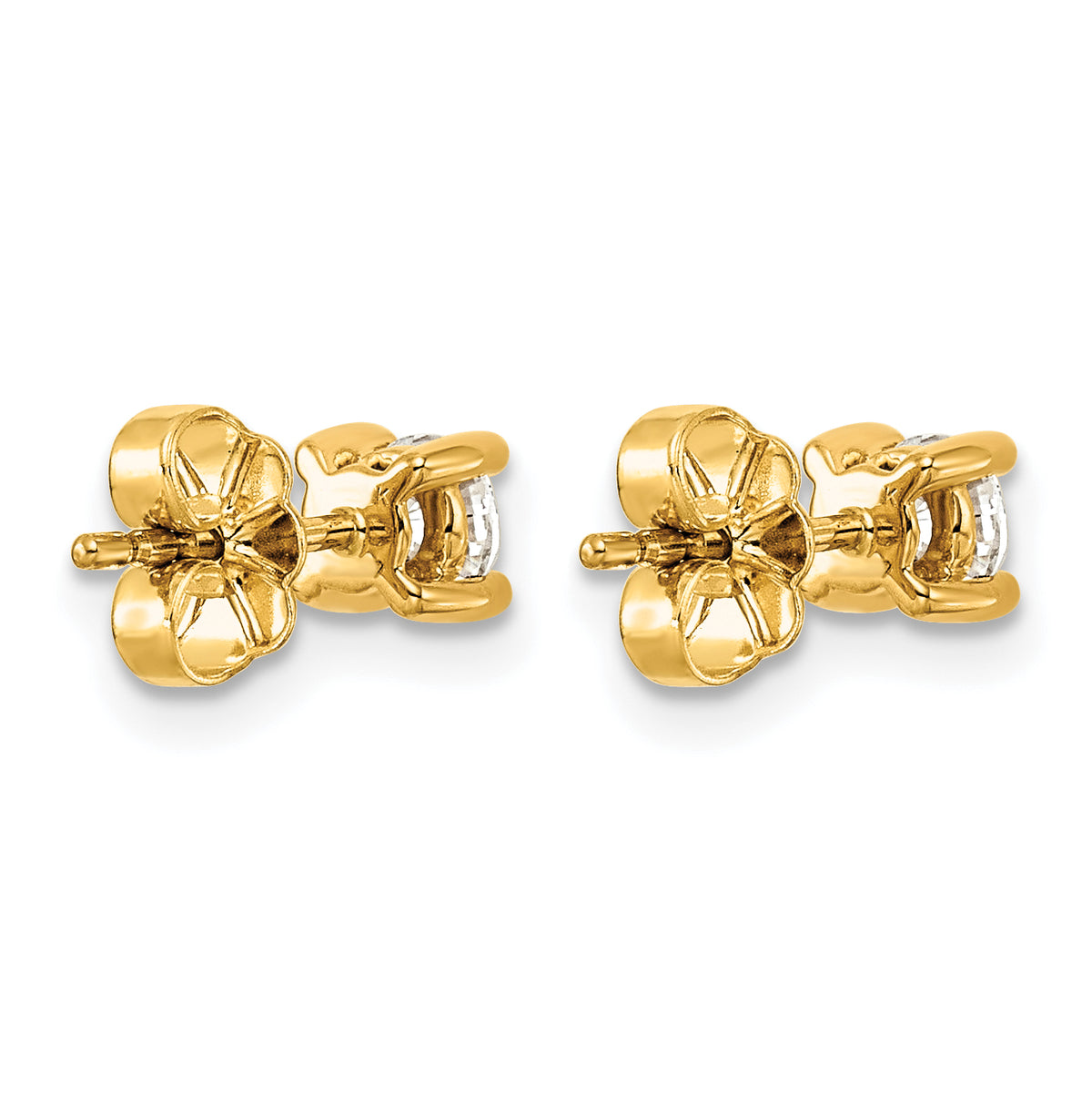 Round Lab Grown Diamond 4-Prong Studs - 14k Yellow Gold / 1/2 ctw. / VS+ F+