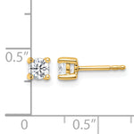 Round Lab Grown Diamond 4-Prong Studs - 14k Yellow Gold / 1/2 ctw. / VS+ F+