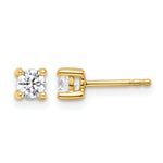 Round Lab Grown Diamond 4-Prong Studs - 14k Yellow Gold / 1/2 ctw. / VS+ F+
