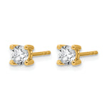 Round Lab Grown Diamond 4-Prong Studs - 14k Yellow Gold / 2/3 ctw. / VS+ F+
