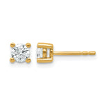 Round Lab Grown Diamond 4-Prong Studs - 14k Yellow Gold / 2/3 ctw. / VS+ F+