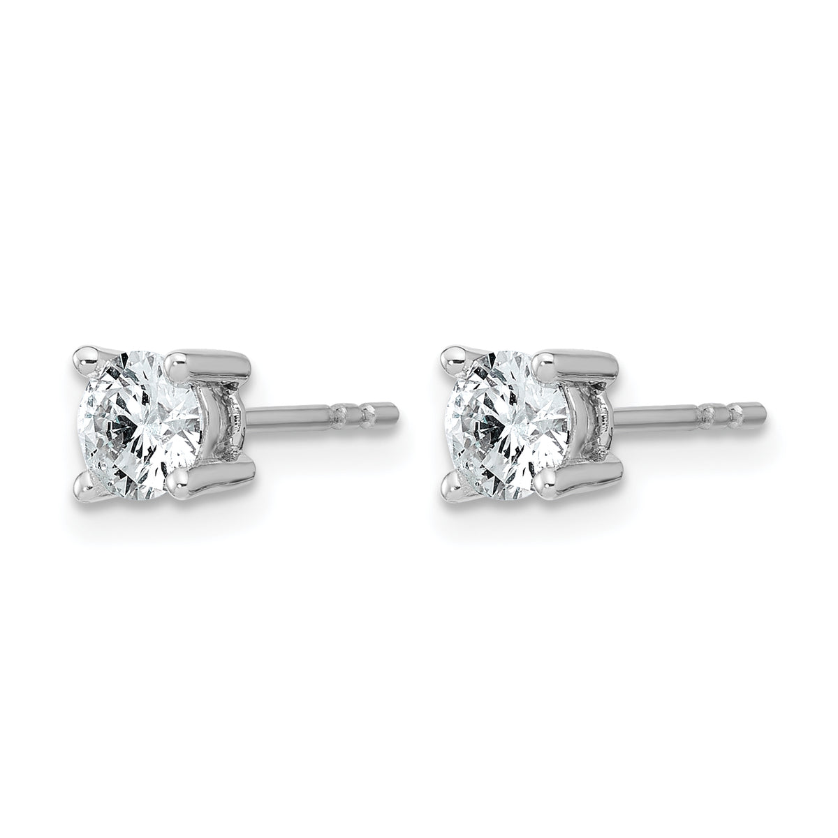 Round Lab Grown Diamond 4-Prong Studs - 14k White Gold / 2/3 ctw. / VS+ F+