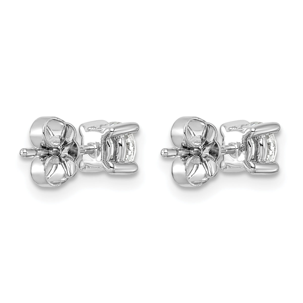 Round Lab Grown Diamond 4-Prong Studs - 14k White Gold / 2/3 ctw. / VS+ F+