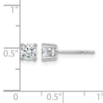 Round Lab Grown Diamond 4-Prong Studs - 14k White Gold / 2/3 ctw. / VS+ F+