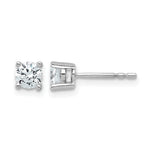 Round Lab Grown Diamond 4-Prong Studs - 14k White Gold / 2/3 ctw. / VS+ F+