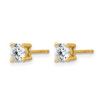 Round Lab Grown Diamond 4-Prong Studs - 14k Yellow Gold / 2/3 ctw. / VS+ F+ Certified