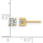 Round Lab Grown Diamond 4-Prong Studs - 14k Yellow Gold / 2/3 ctw. / VS/SI+ G+