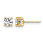 Round Lab Grown Diamond 4-Prong Studs - 14k Yellow Gold / 2/3 ctw. / VS/SI+ G+ Certified
