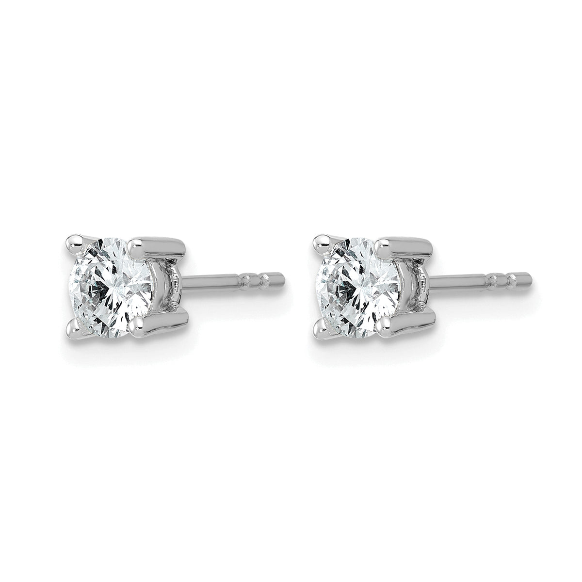 Round Lab Grown Diamond 4-Prong Studs - 14k White Gold / 7/8 ctw. / VS+ F+