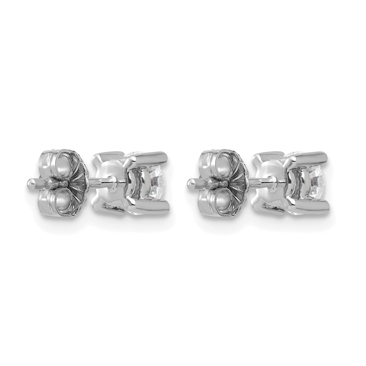 Round Lab Grown Diamond 4-Prong Studs - 14k White Gold / 7/8 ctw. / VS+ F+