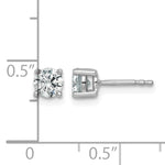 Round Lab Grown Diamond 4-Prong Studs - 14k White Gold / 7/8 ctw. / VS+ F+