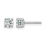 Round Lab Grown Diamond 4-Prong Studs - 14k White Gold / 7/8 ctw. / VS+ F+