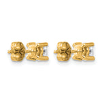 Round Lab Grown Diamond 4-Prong Studs - 14k Yellow Gold / 7/8 ctw. / VS+ F+