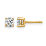 Round Lab Grown Diamond 4-Prong Studs - 14k Yellow Gold / 7/8 ctw. / VS+ F+