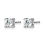 Round Lab Grown Diamond 4-Prong Studs - 14k White Gold / 1 ctw. / VS+ F+