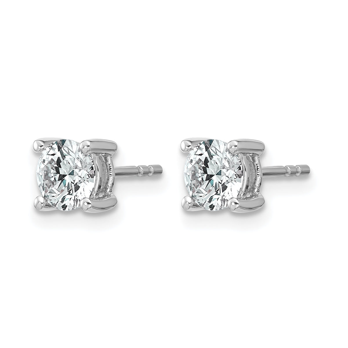 Round Lab Grown Diamond 4-Prong Studs - 14k White Gold / 1 ctw. / VS+ F+