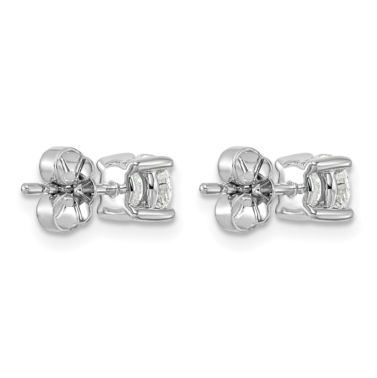 Round Lab Grown Diamond 4-Prong Studs - 14k White Gold / 1 ctw. / VS+ F+
