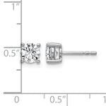 Round Lab Grown Diamond 4-Prong Studs - 14k White Gold / 1 ctw. / VS+ F+