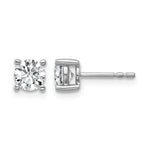 Round Lab Grown Diamond 4-Prong Studs - 14k White Gold / 1 ctw. / VS+ F+