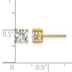 Round Lab Grown Diamond 4-Prong Studs - 14k Yellow Gold / 1 ctw. / VS+ F+