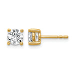 Lab Grown Diamond Gold 4-Prong Lightweight Solitaire Earrings - 14k Yellow Gold / 1 ctw. / VS/SI+ G+