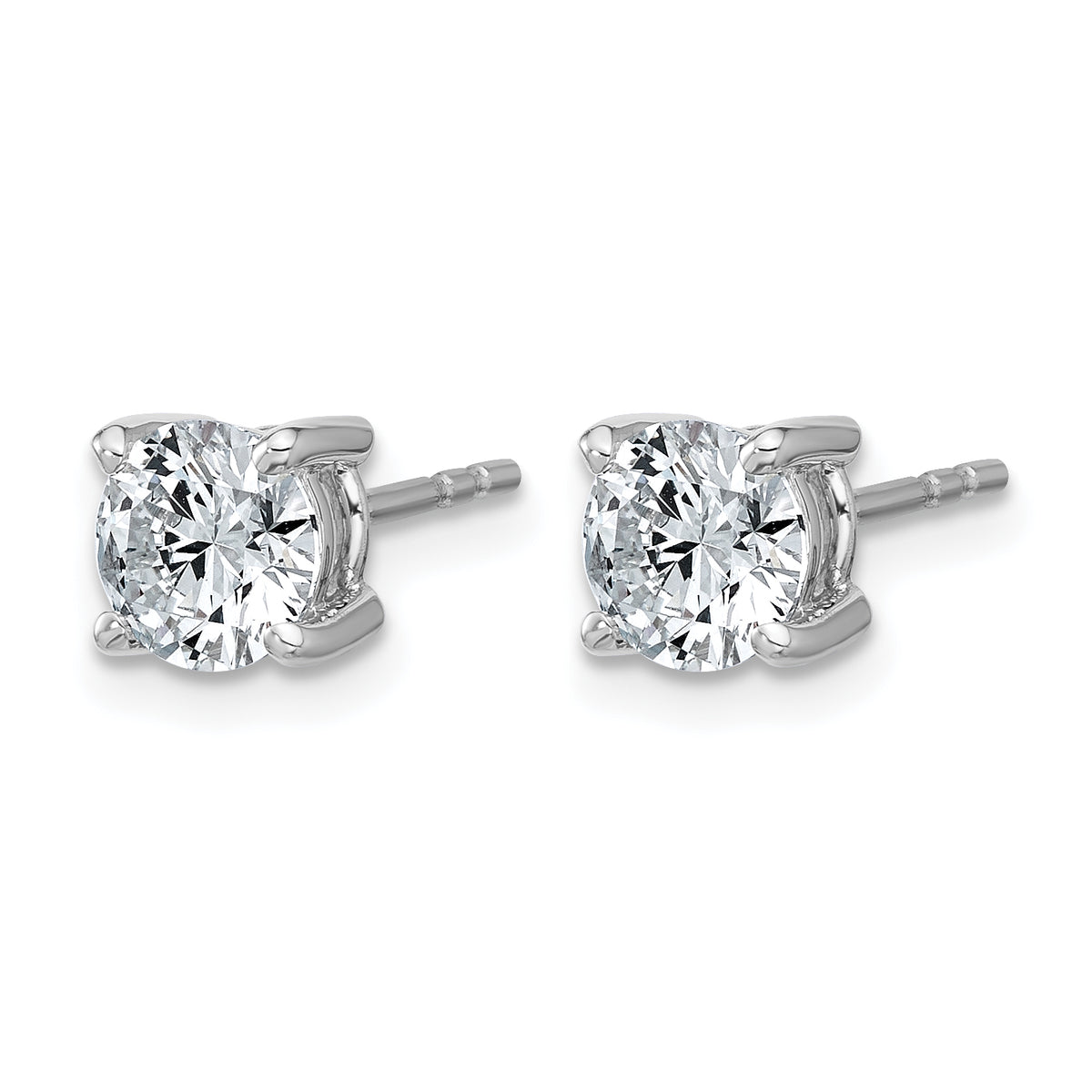 Round Lab Grown Diamond 4-Prong Studs - 14k White Gold / 1-2/5 ctw. / VS+ F+
