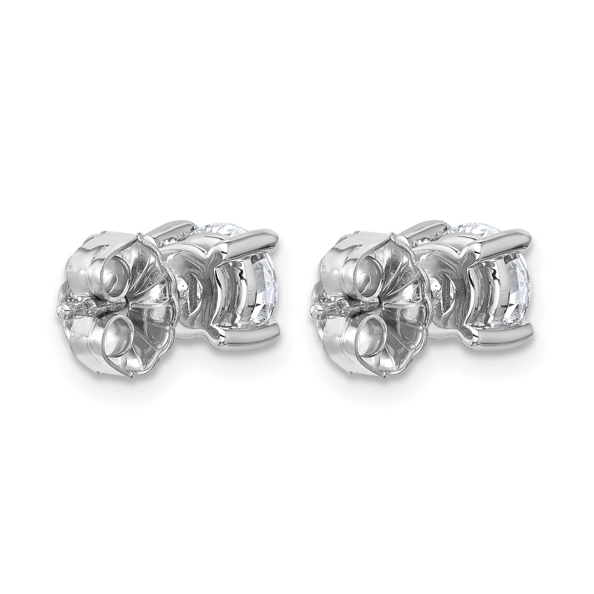 Round Lab Grown Diamond 4-Prong Studs - 14k White Gold / 1-2/5 ctw. / VS+ F+