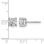 Round Lab Grown Diamond 4-Prong Studs - 14k White Gold / 1-2/5 ctw. / VS+ F+