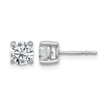 Round Lab Grown Diamond 4-Prong Studs - 14k White Gold / 1-2/5 ctw. / VS+ F+
