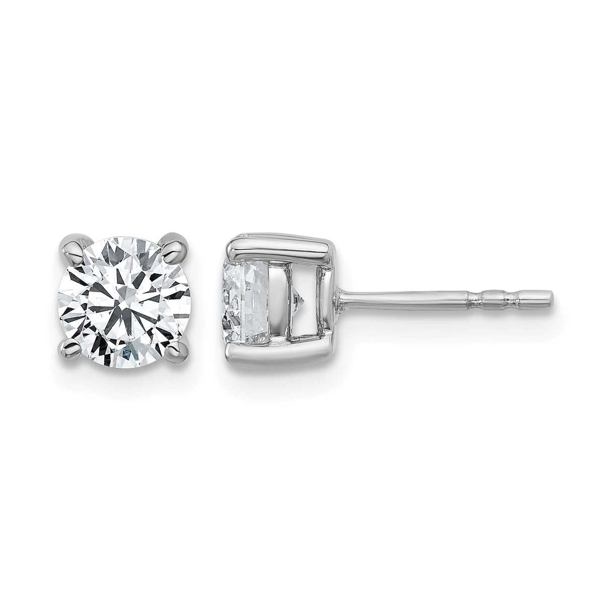 Round Lab Grown Diamond 4-Prong Studs - 14k White Gold / 1-2/5 ctw. / VS+ F+