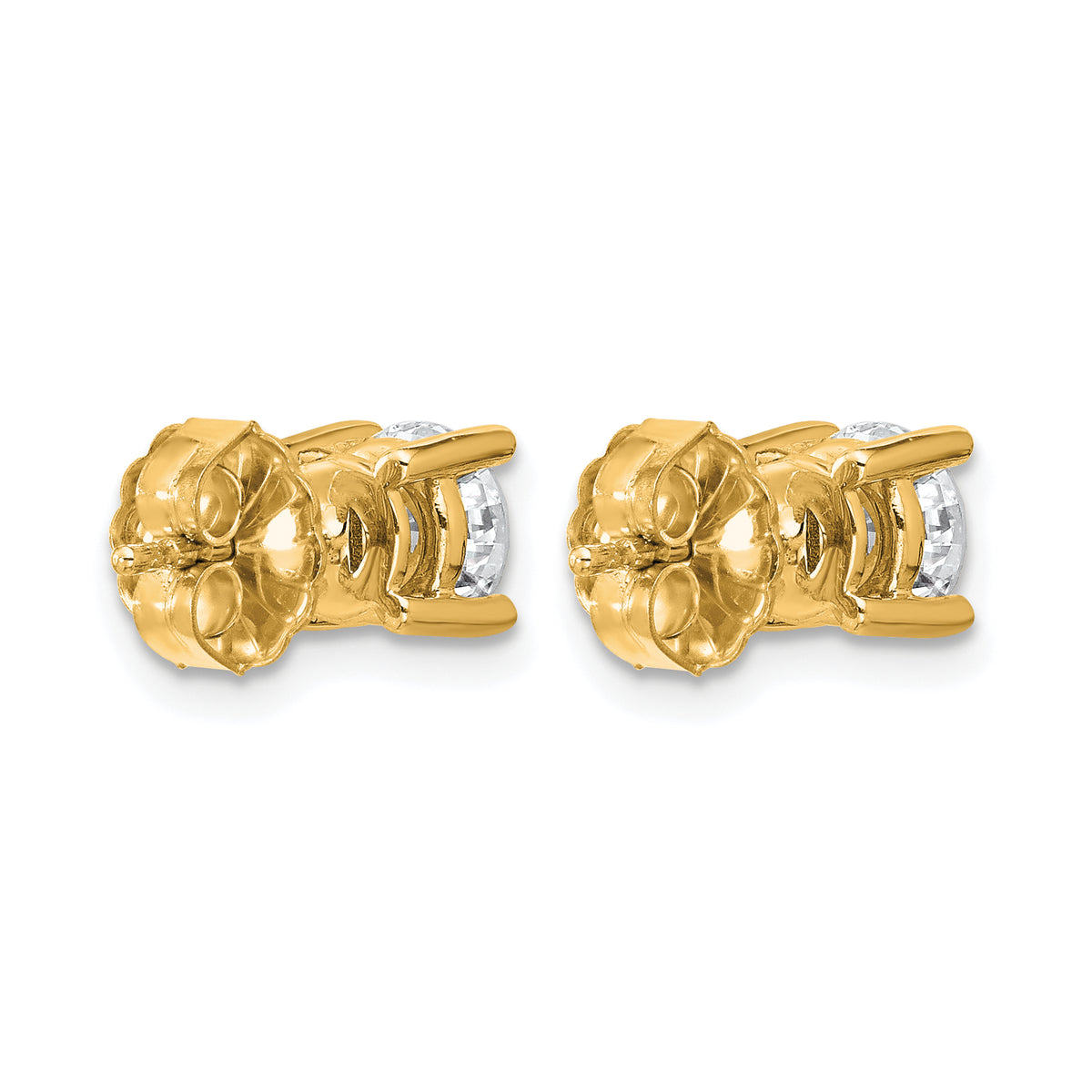 Round Lab Grown Diamond 4-Prong Studs - 14k Yellow Gold / 1-2/5 ctw. / VS+ F+