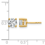 Round Lab Grown Diamond 4-Prong Studs - 14k Yellow Gold / 1-2/5 ctw. / VS+ F+