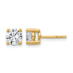 Round Lab Grown Diamond 4-Prong Studs - 14k Yellow Gold / 1-2/5 ctw. / VS+ F+