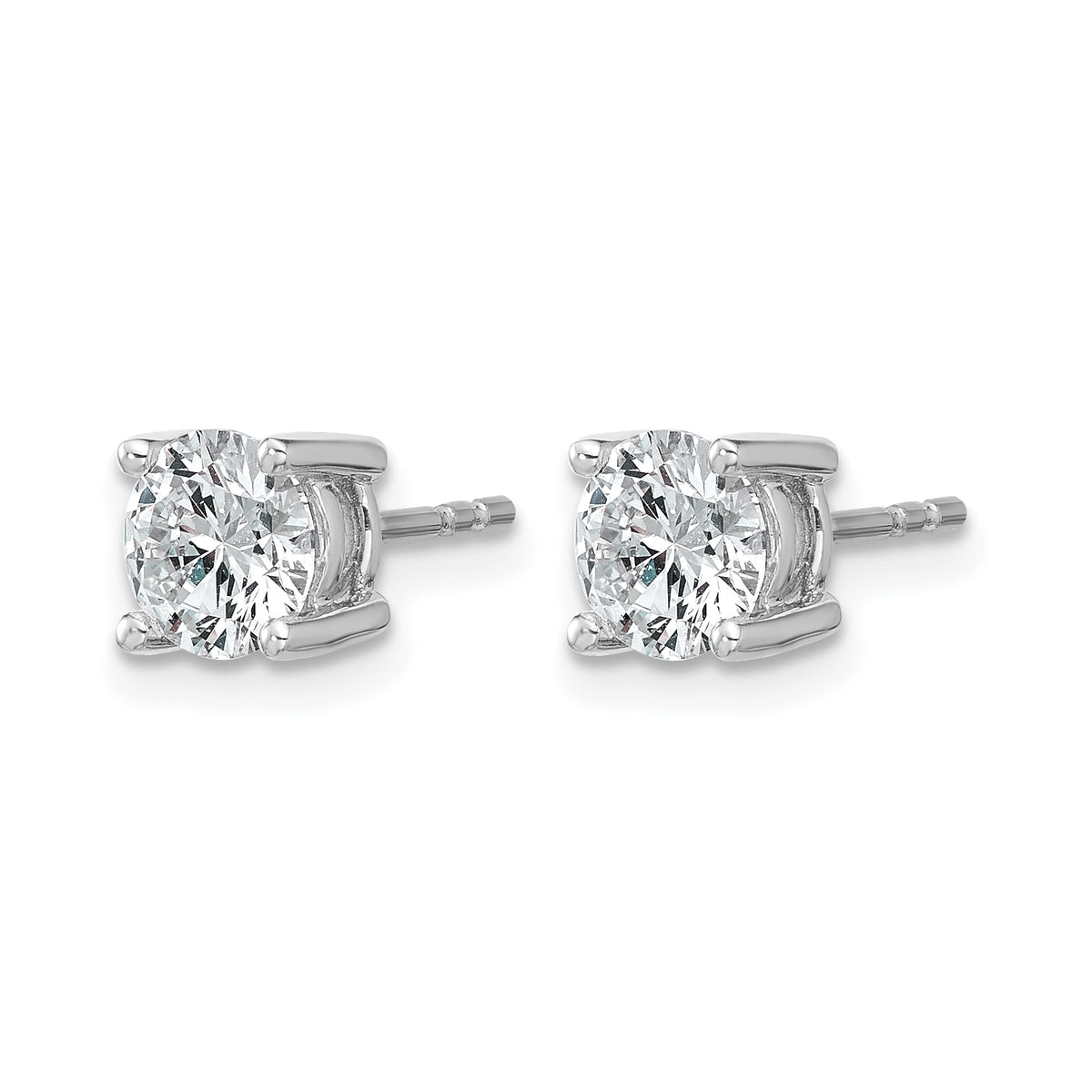 Round Lab Grown Diamond 4-Prong Studs - 14k White Gold / 1-3/4 ctw. / VS+ F+