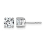 Round Lab Grown Diamond 4-Prong Studs - 14k White Gold / 1-1/2 ctw. / VS+ F+ Certified