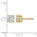 Round Lab Grown Diamond 4-Prong Studs - 14k Yellow Gold / 1-3/4 ctw. / VS+ F+
