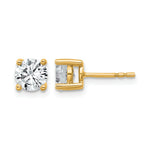 Round Lab Grown Diamond 4-Prong Studs - 14k Yellow Gold / 1-3/4 ctw. / VS+ F+
