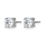 Round Lab Grown Diamond 4-Prong Studs - 14k White Gold / 2 ctw. / VS+ F+