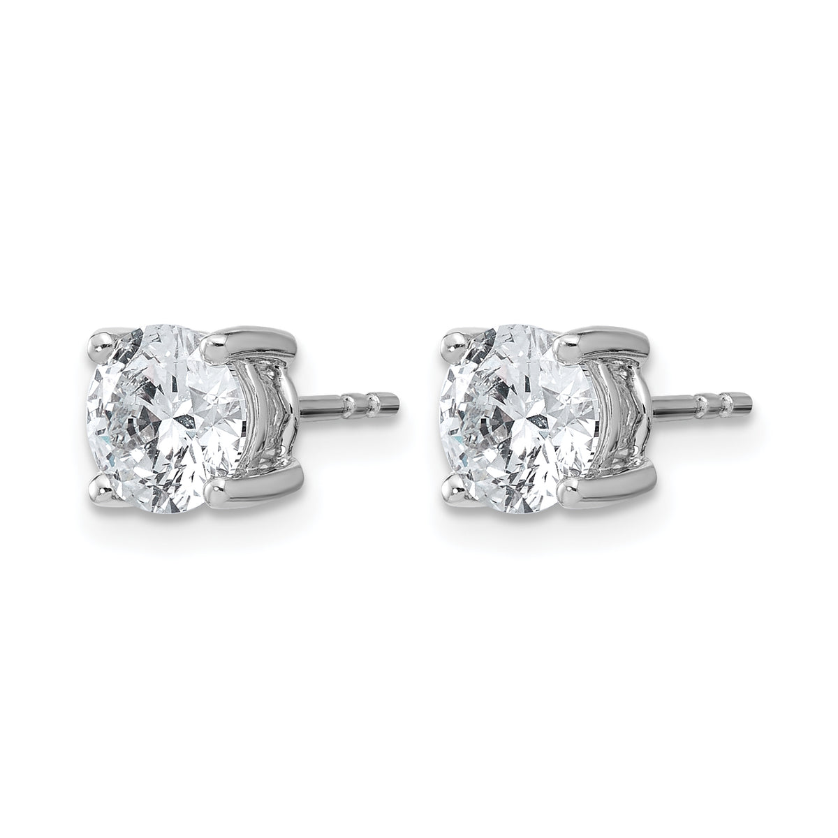Round Lab Grown Diamond 4-Prong Studs - 14k White Gold / 2 ctw. / VS+ F+